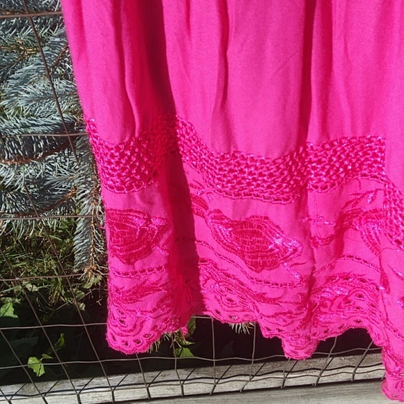 Embroidered Elastic Stretch Waist Skirt / Dress, One Size Fits Most - Picture 10 of 12